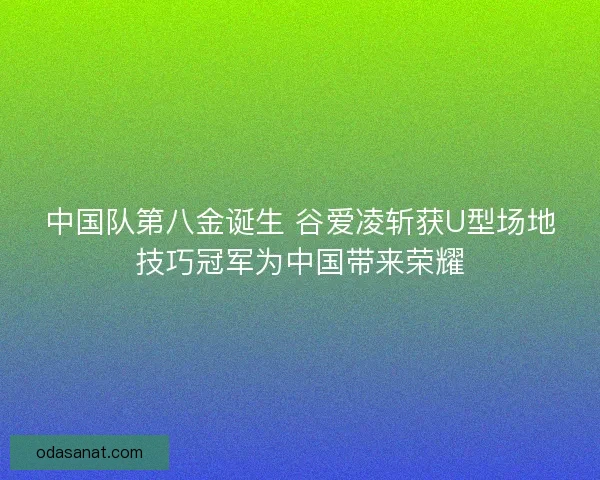 中国队第八金诞生 谷爱凌斩获U型场地技巧冠军为中国带来荣耀