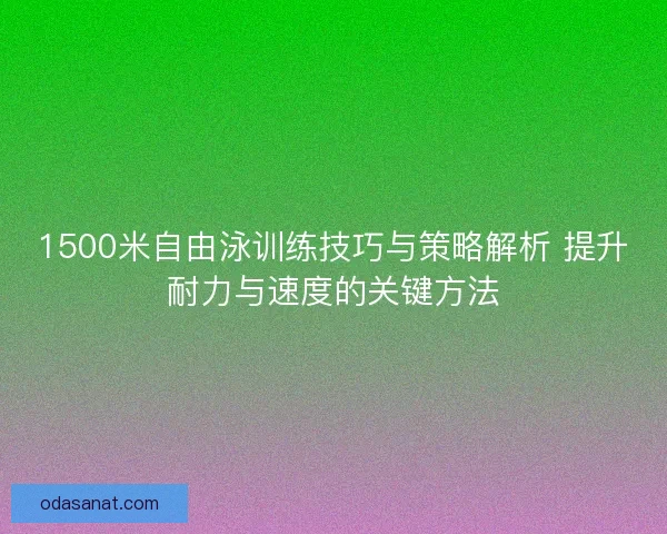 1500米自由泳训练技巧与策略解析 提升耐力与速度的关键方法