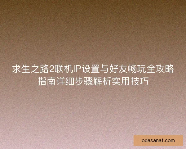 求生之路2联机IP设置与好友畅玩全攻略指南详细步骤解析实用技巧